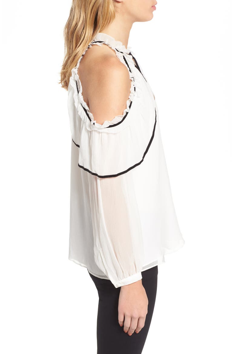 Ventura Cold Shoulder Silk Blouse, Alternate, color, IVORY