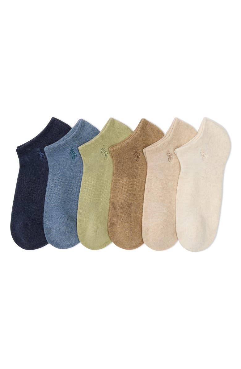 Polo Ralph Lauren Assorted 6-Pack Cushioned Cotton Blend Ankle Socks, Main, color, Othas