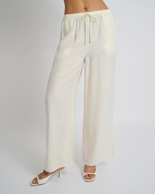 Onia Crinkle Wide Leg Drawstring Pant In Egret