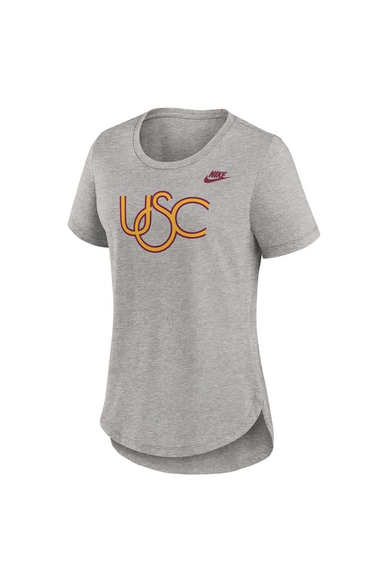 Women's Nike Heather Gray USC Trojans Legacy Tri-Blend T-Shirt, Alternate, color, Heather Gray