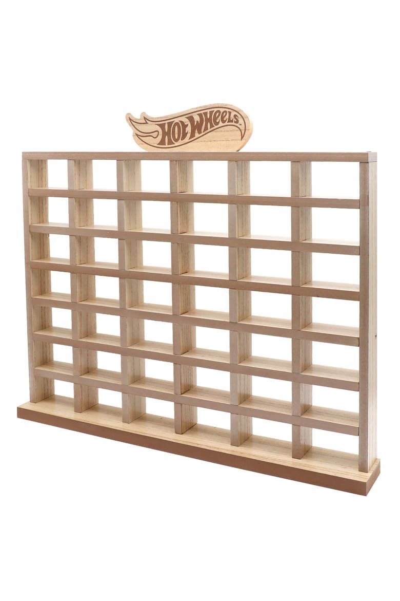 Wood Display Case For 42 Die-cast Toy Cars, Alternate, color, Brown