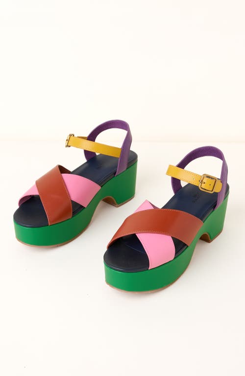 Charlotte Stone Rory Multicolor Platform Sandal In Blue