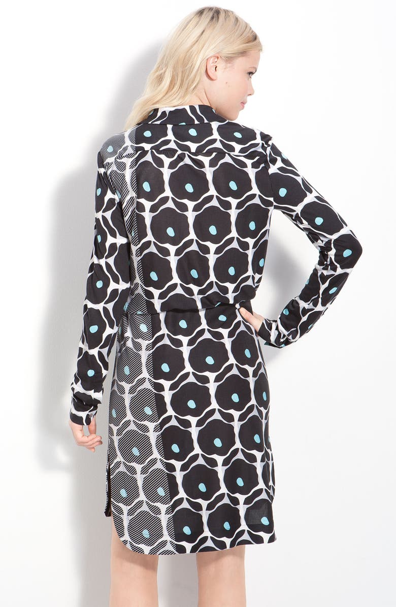 Diane von Furstenberg 'Kovacs' Snap Front Print Silk Shirtdress, Alternate, color,