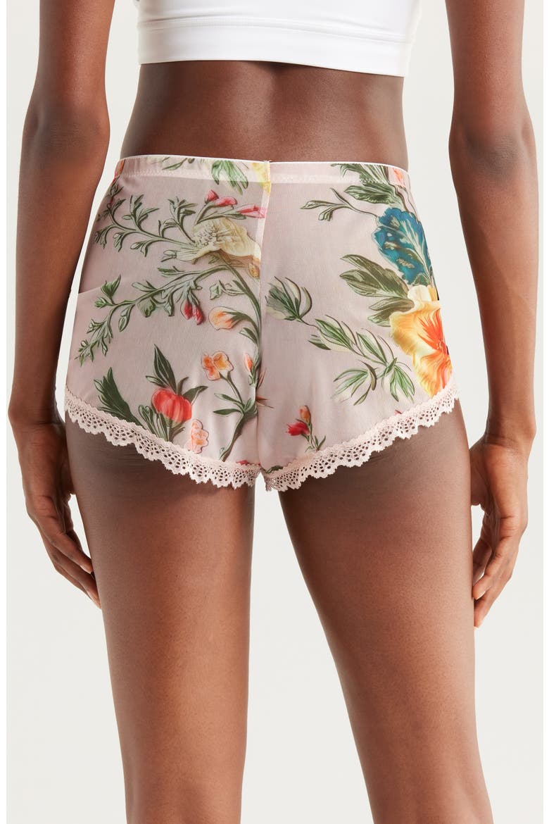 Floral Cotton Mesh Boyshorts, Alternate, color, 3D FLORAL