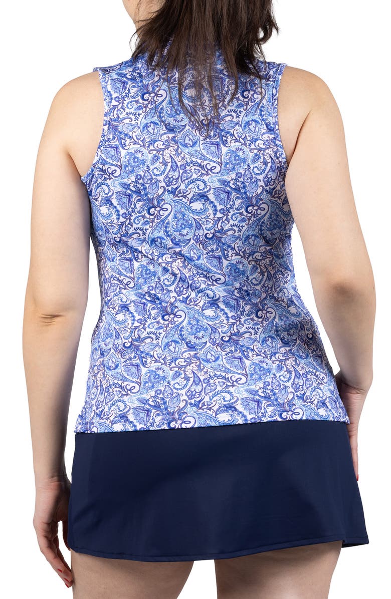 TailorByrd Paisley Print Polo Tank, Alternate, color, Light Blue