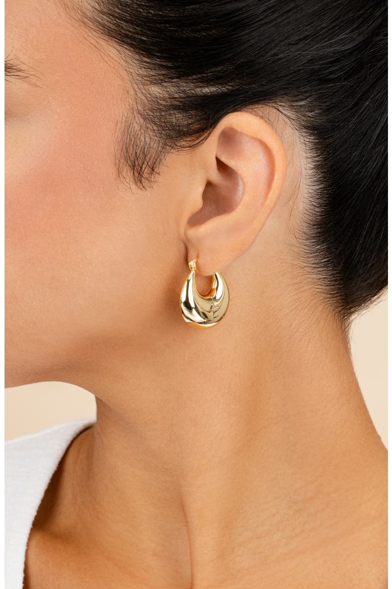 Brooklyn Chunky Tube Hoop Earrings, Alternate, color, GOLD