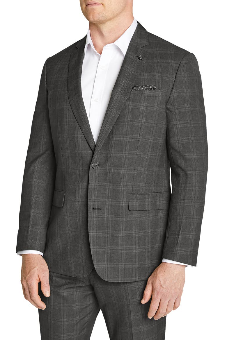 Milan 2B Plaid Suit Jacket, Alternate, color, CHARCOAL