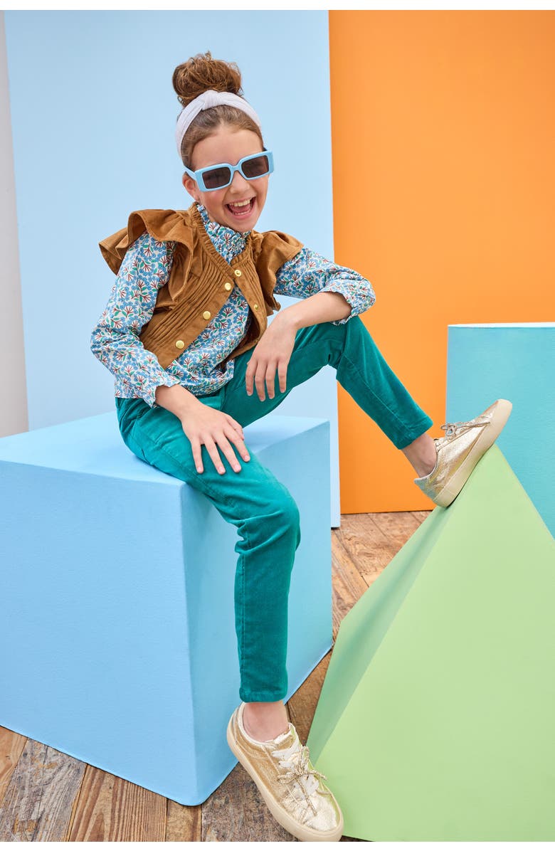 BISBY Kids' Velvet Twiggy Pants, Alternate, color, Peacock Velvet