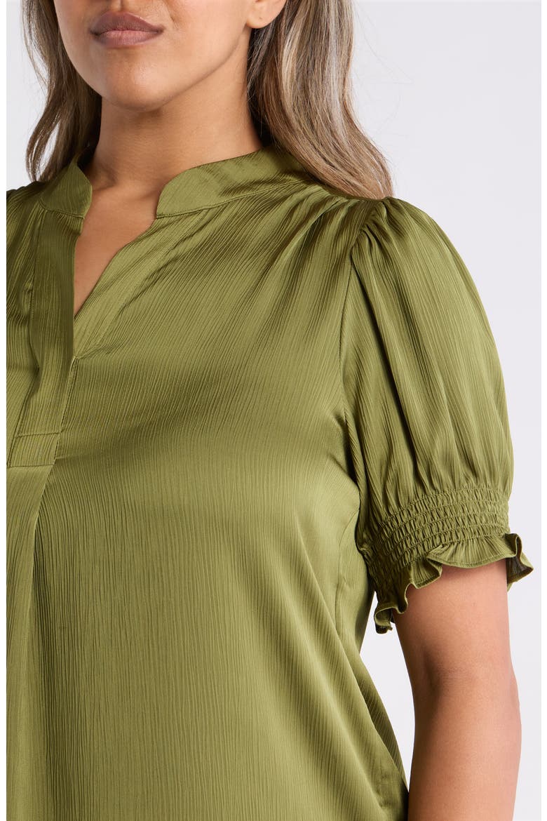 Crinkled Satin Top, Alternate, color, BAY LEAF