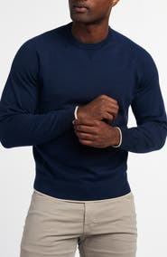 David Donahue South Point Cotton & Silk Blend Crew Sweater