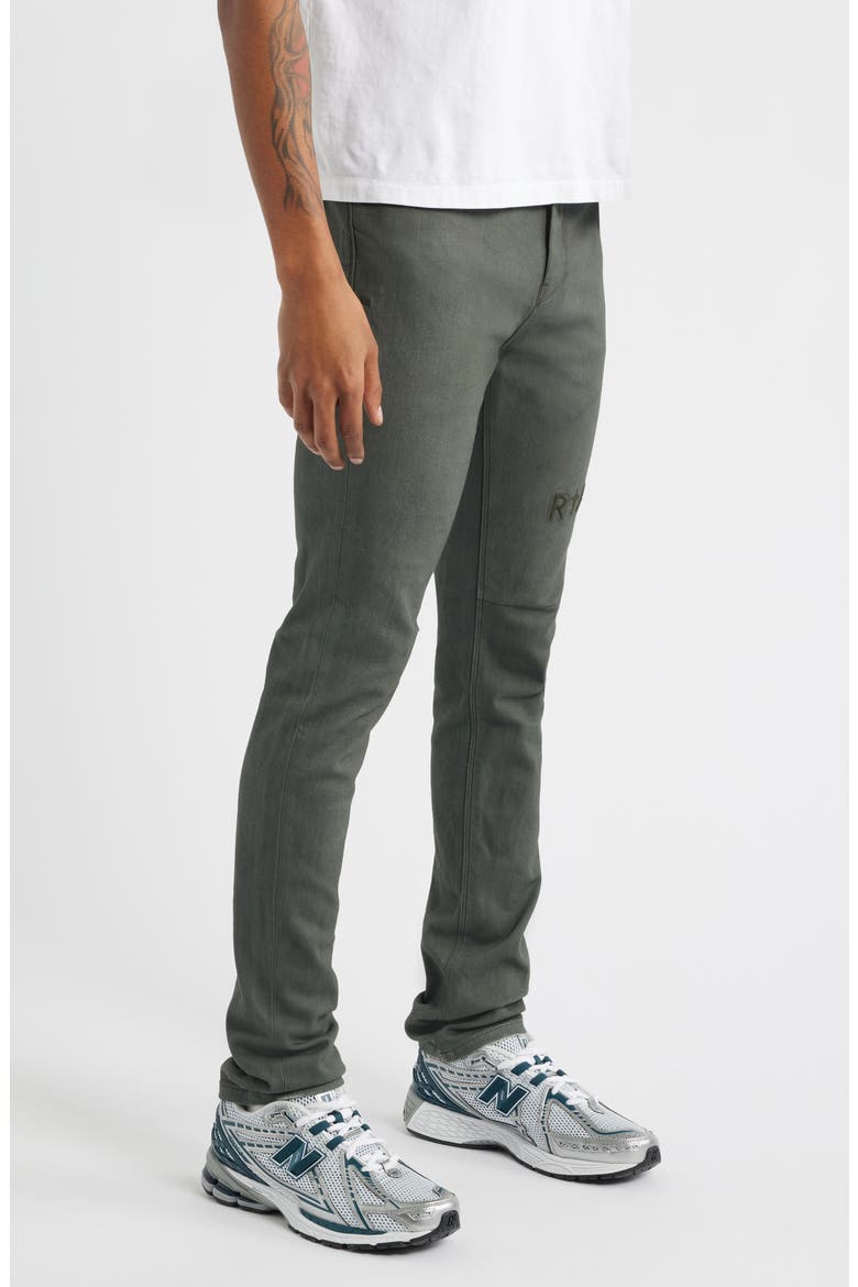 Bryant Mid Rise Skinny Jeans, Alternate, color, DUSTY OLIVE TRIPLE CROSS