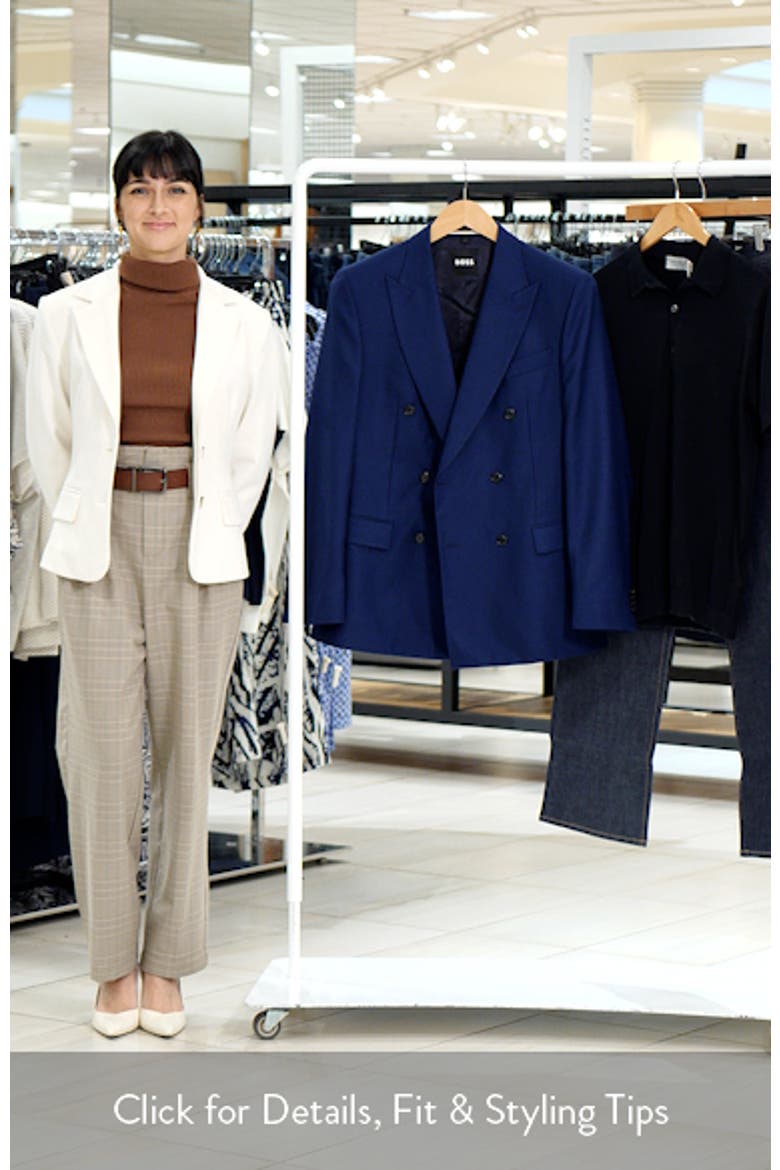 Hutson Slim Fit Navy Virgin Wool Double Breasted Blazer video