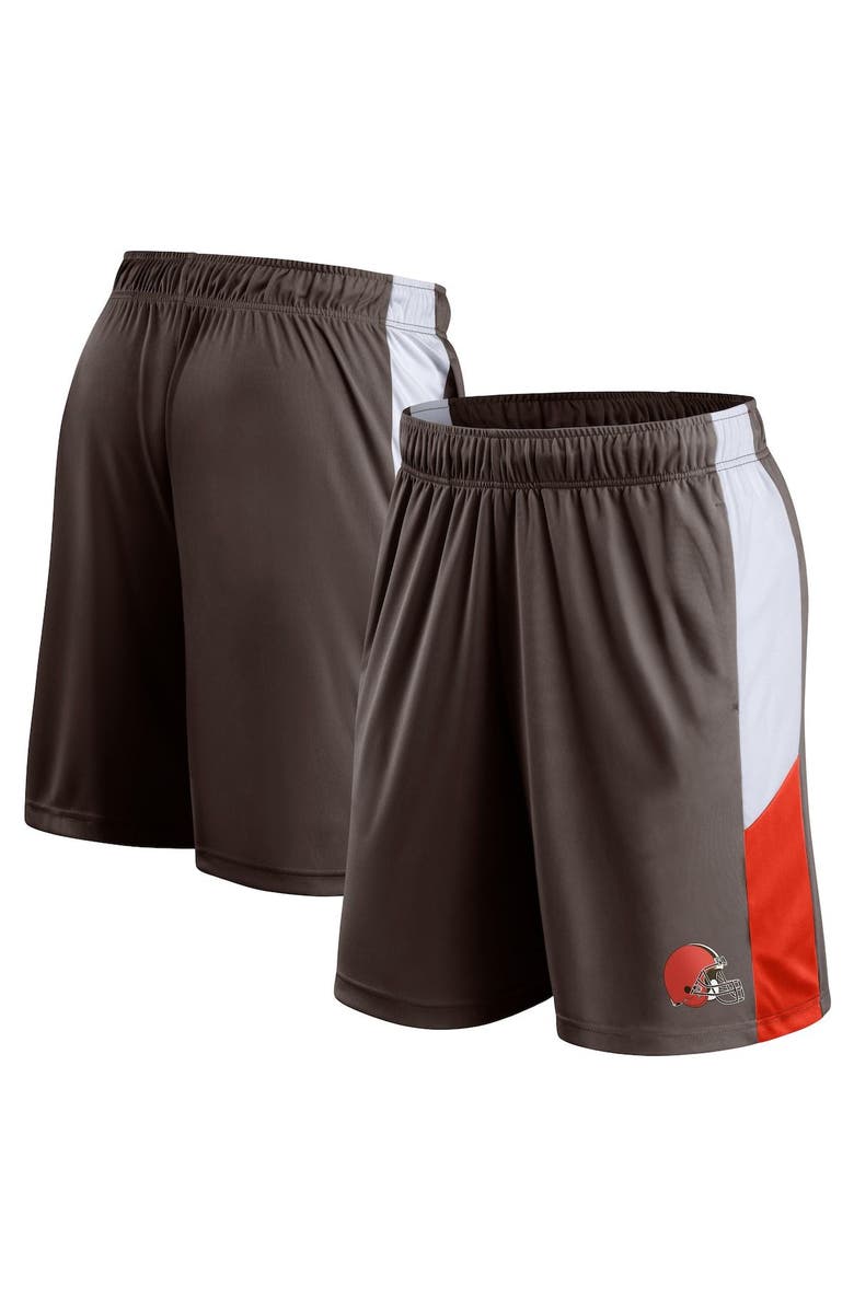 FANATICS Men's Fanatics Branded Brown Cleveland Browns Prep Colorblock Shorts, Main, color, Brown