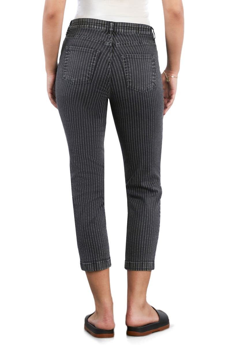 HINT OF BLU High Waist Slim Straight Leg Jeans, Alternate, color, Dark Grey Rr Stripe