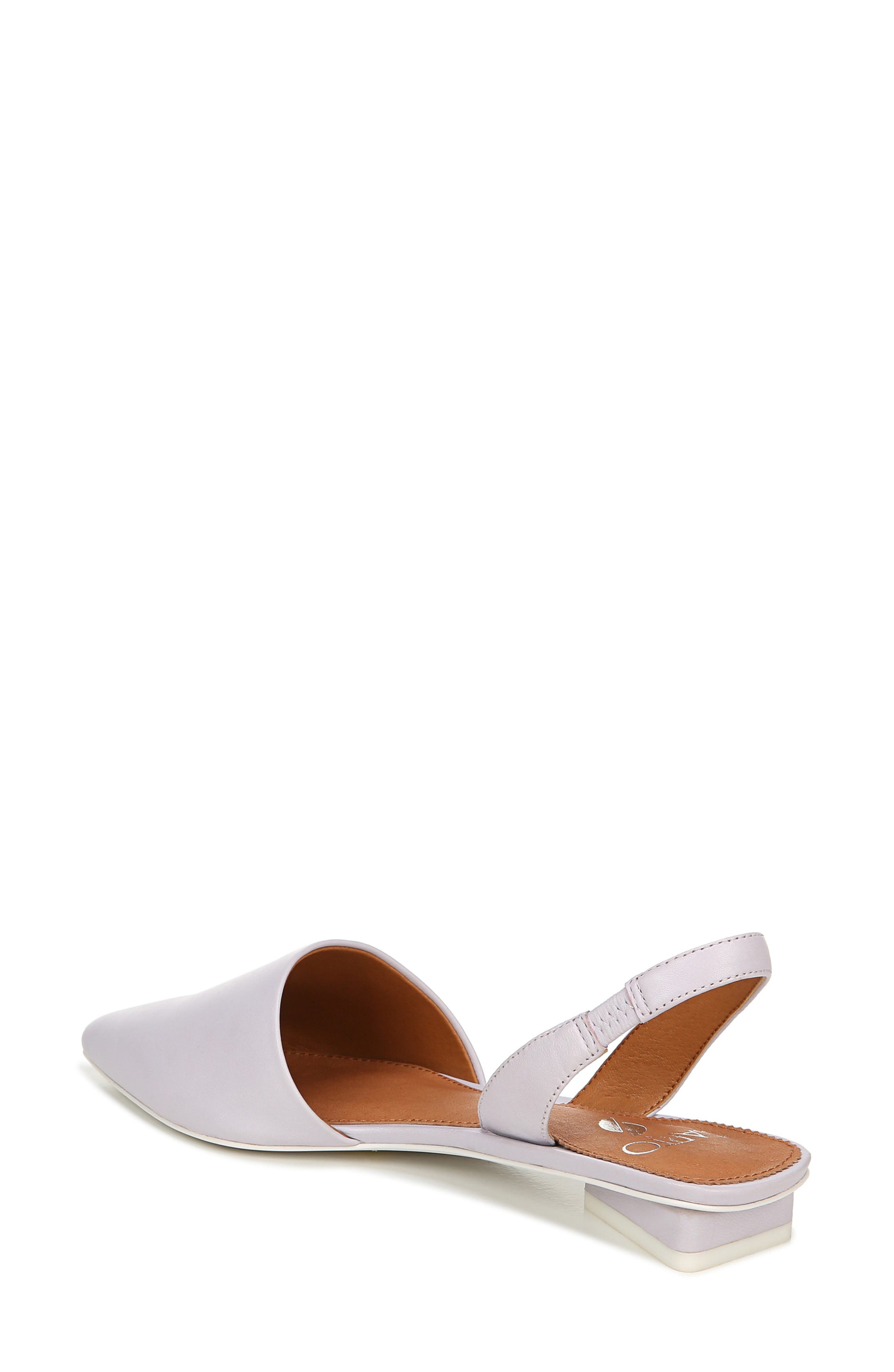 Pointed Toe Slingback Flat, Alternate, color, LILAC LEATHER