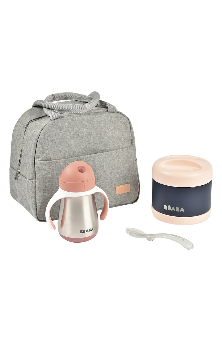 BEABA Kids' On-the-Go Insulated Lunch Bag & Meal Set, Alternate, color, Rose