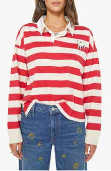 The Boxy Match Stripe Cotton Rugby Shirt