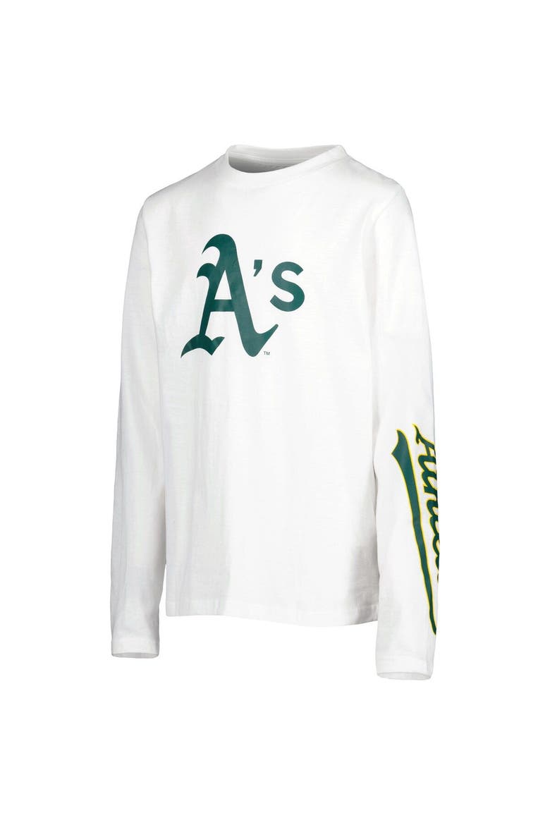Youth Stitches Green/White Oakland Athletics Combo T-Shirt Set, Alternate, color, Green