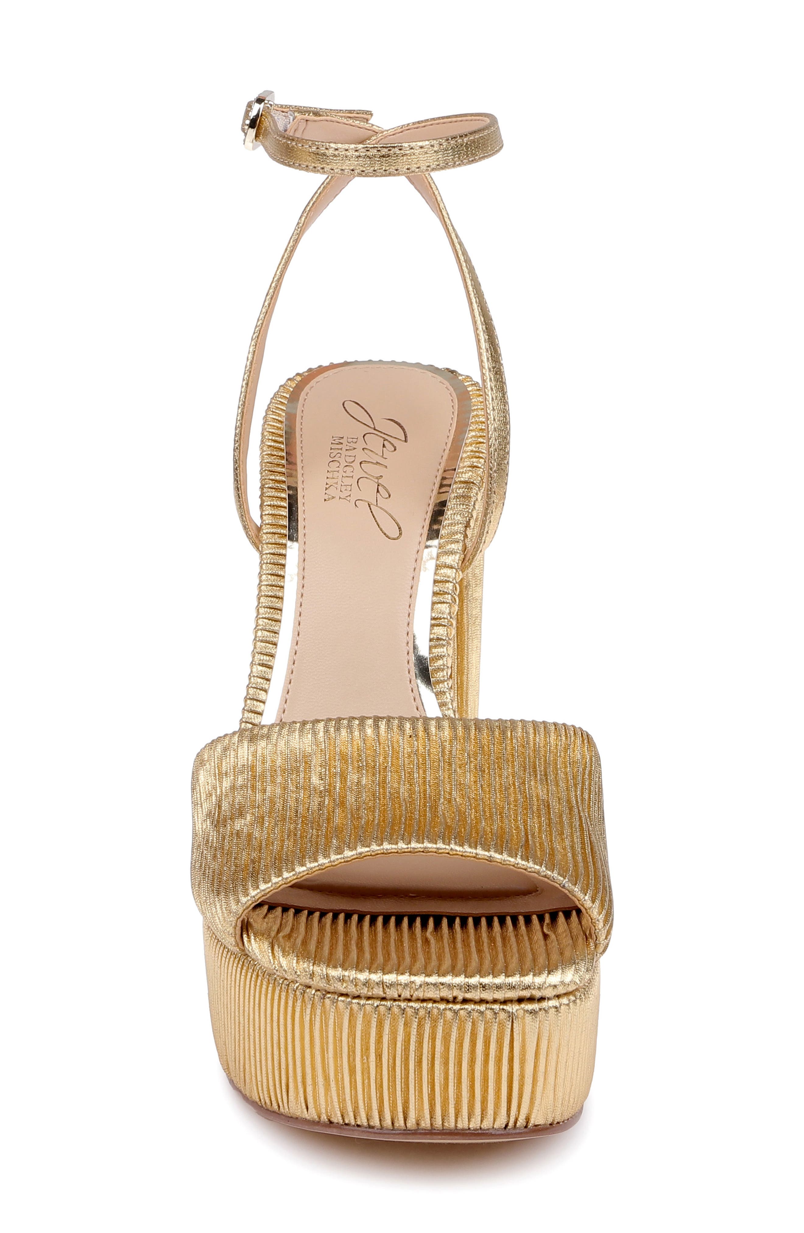 Bahari Platform Sandal, Alternate, color, GOLD FABRIC