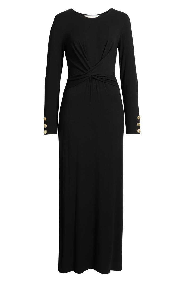 Lilly Pulitzer<sup>®</sup> Alessani Twist Front Long Sleeve Maxi Dress, Alternate, color, Noir