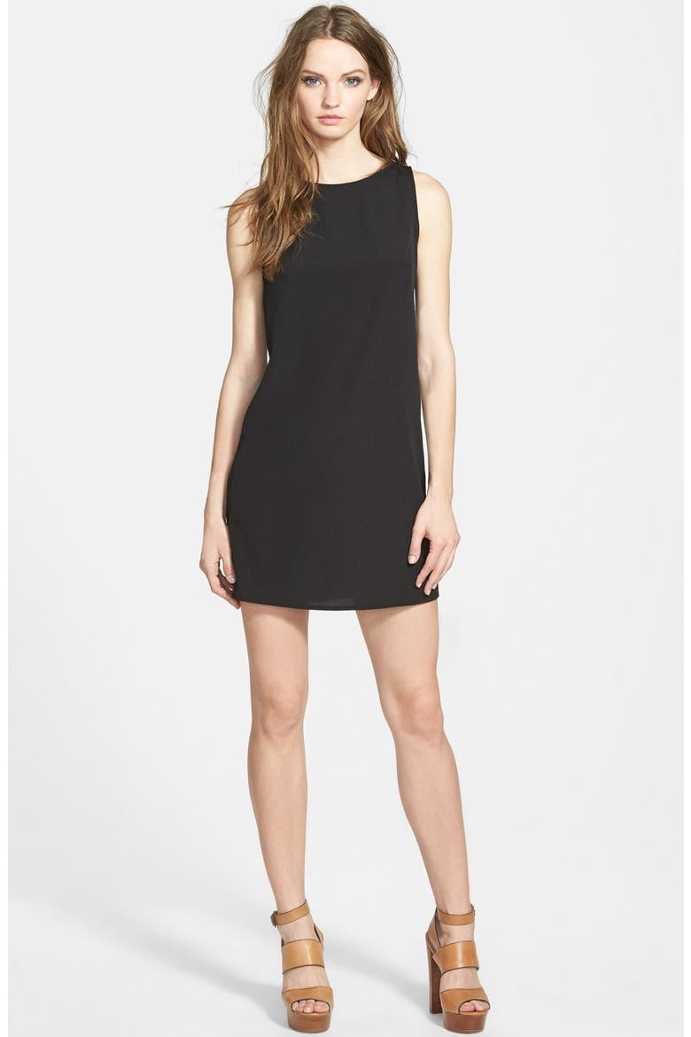 Embroidered Shift Dress, Alternate, color, BLACK