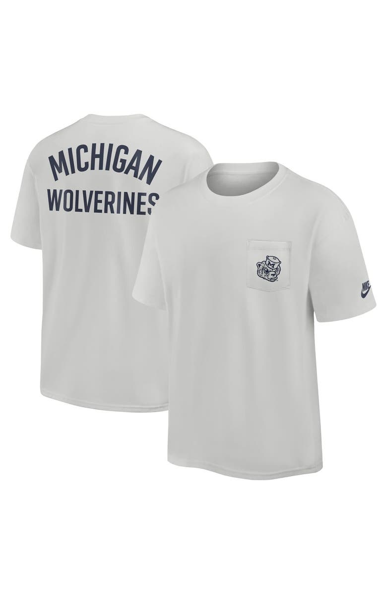Nike Men's Nike Gray Michigan Wolverines Legacy 2-Hit Max90 Pocket T-Shirt, Main, color, Gray