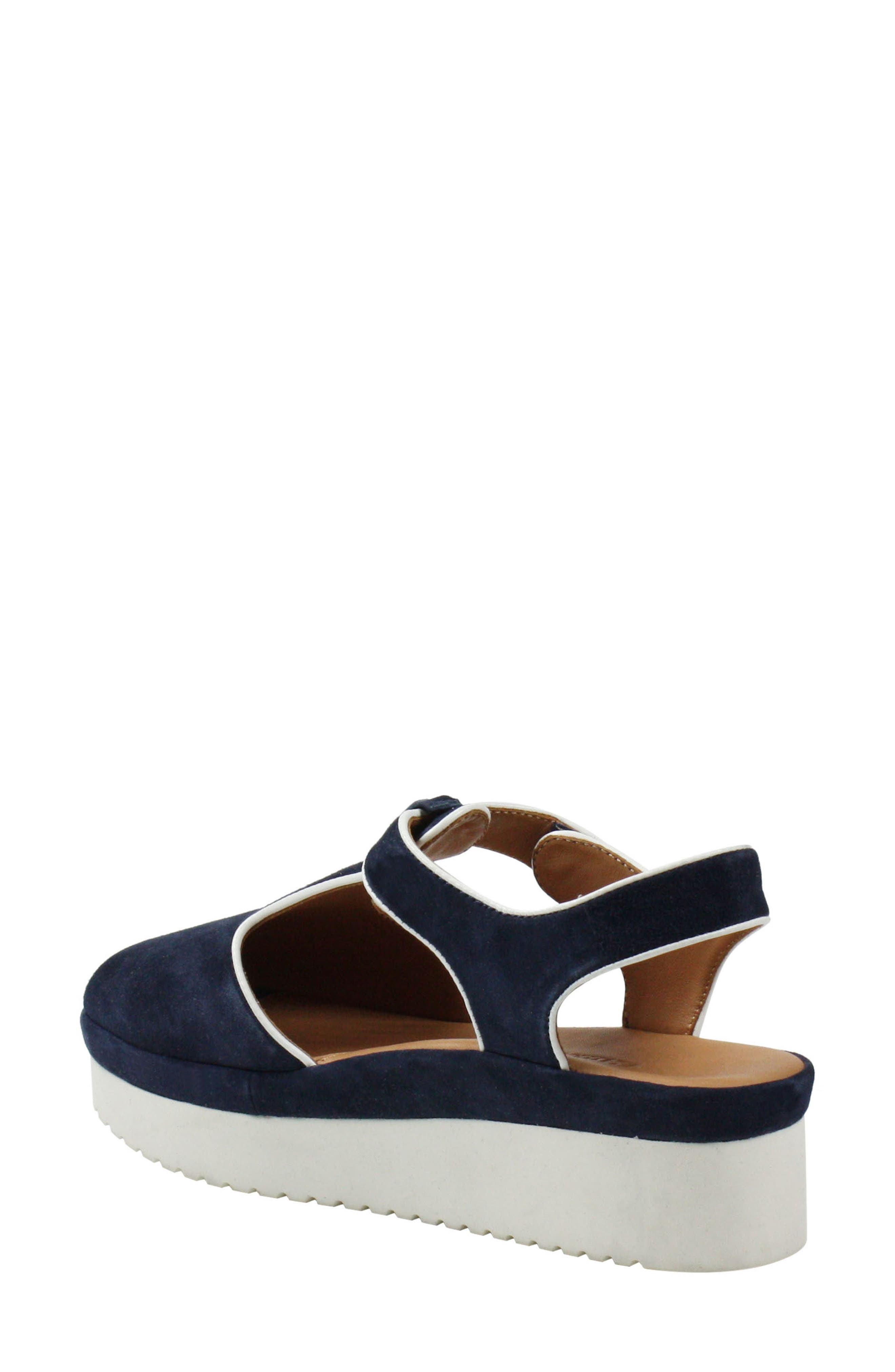 Almika Sandal, Alternate, color, NAVY/ WHITE SUEDE