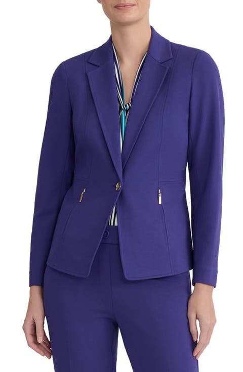 Notch Lapel Zip Pocket Blazer