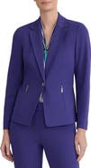 KASPER Notch Lapel Zip Pocket Blazer