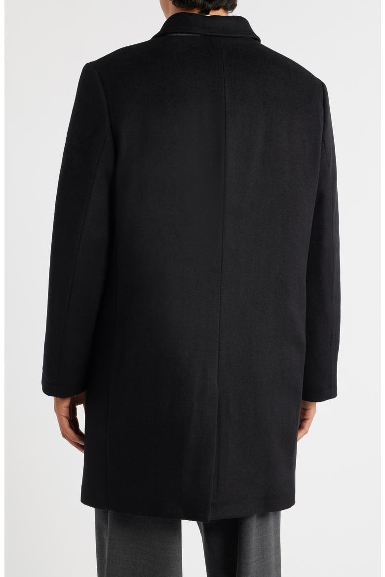 Melville Wool Blend Longline Coat, Alternate, color, BLACK