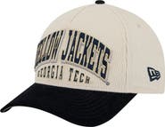 New Era Men's New Era Navy/Cream Georgia Tech Yellow Jackets Arch Two-Tone Corduroy 9FORTY A-Frame Adjustable Hat