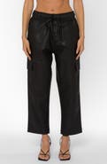 VELVET HEART Mario Faux Leather Cargo Drawstring Pants