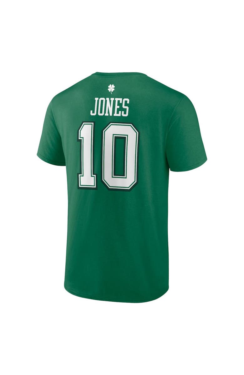 FANATICS Men's Fanatics Mac Jones Green New England Patriots St. Patrick's Day Icon Player T-Shirt, Alternate, color, 