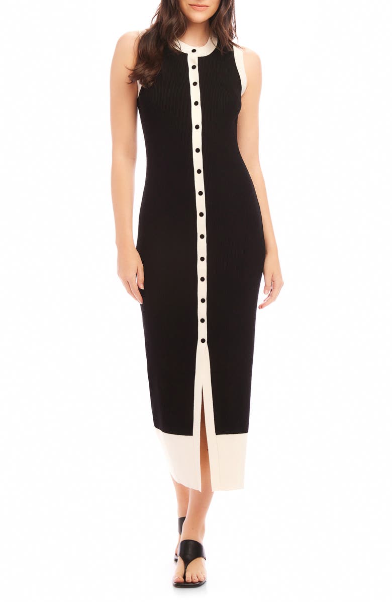 FIFTEEN TWENTY Maves Contrast Trim Sleeveless Midi Sweater Dress, Main, color, 