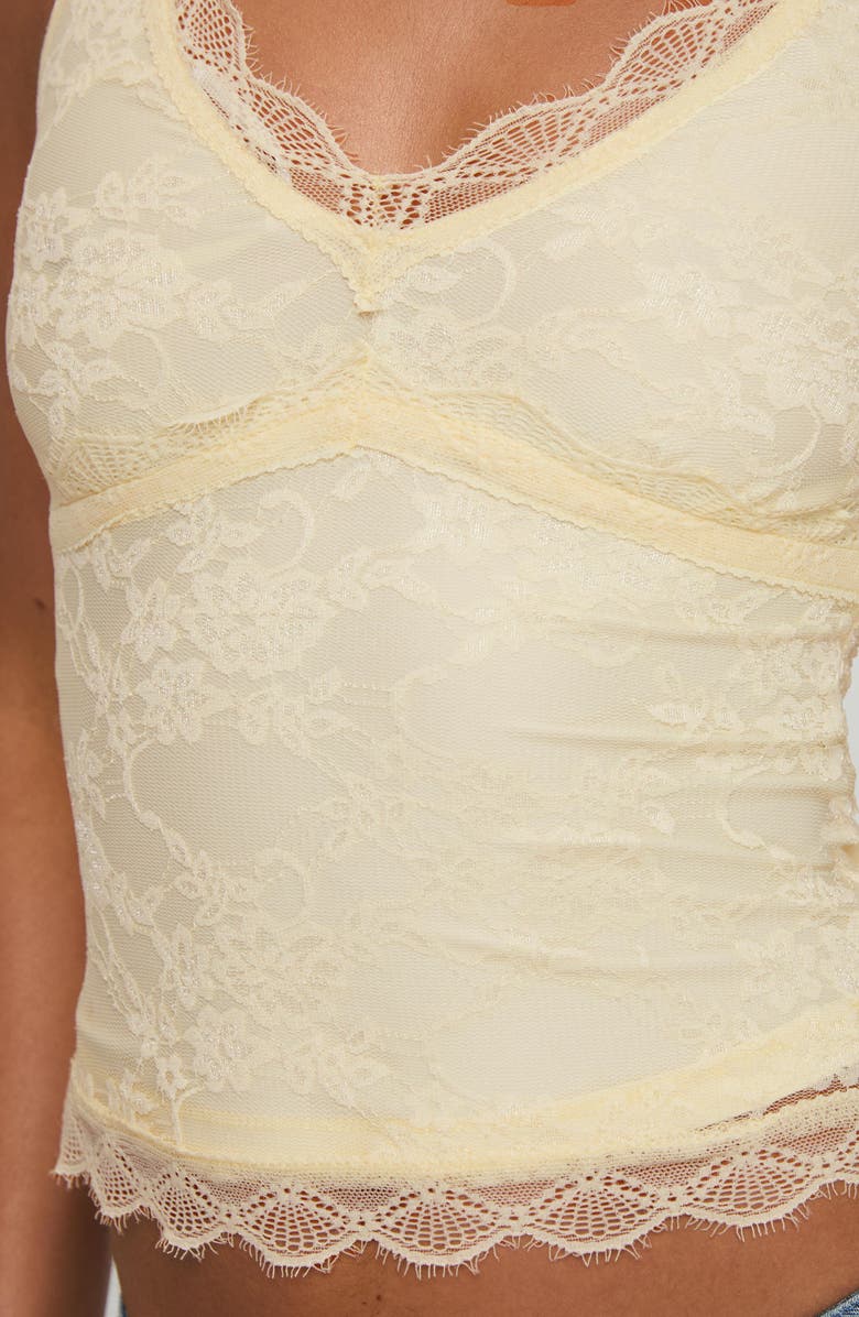 Princess Polly Far Away Lace Overlay Crop Tank, Alternate, color, Yellow