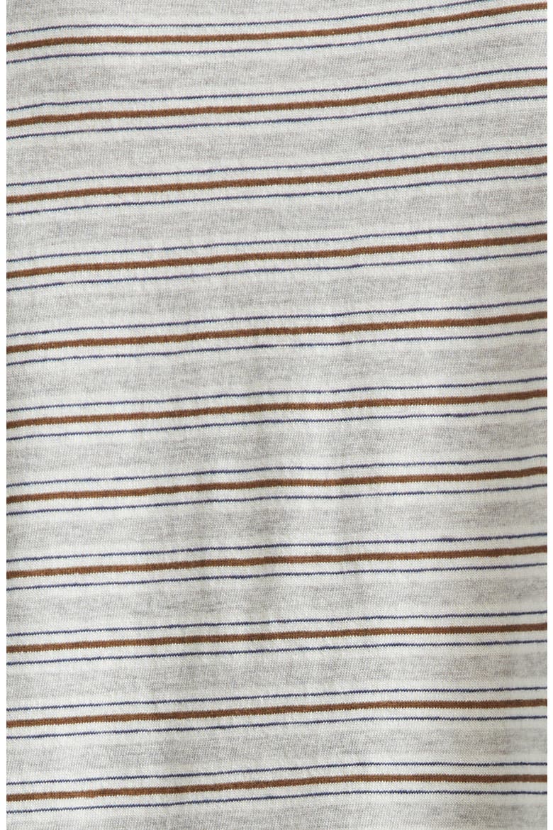 Mondo Border Stripe Pocket Wool & Cotton T-Shirt, Alternate, color, GREY