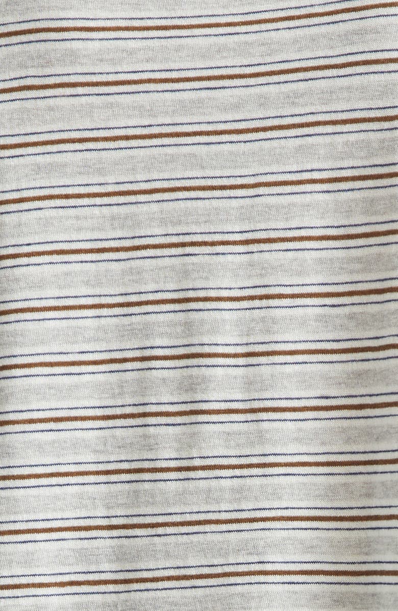 VISVIM Mondo Border Stripe Pocket Wool & Cotton T-Shirt, Alternate, color, Grey