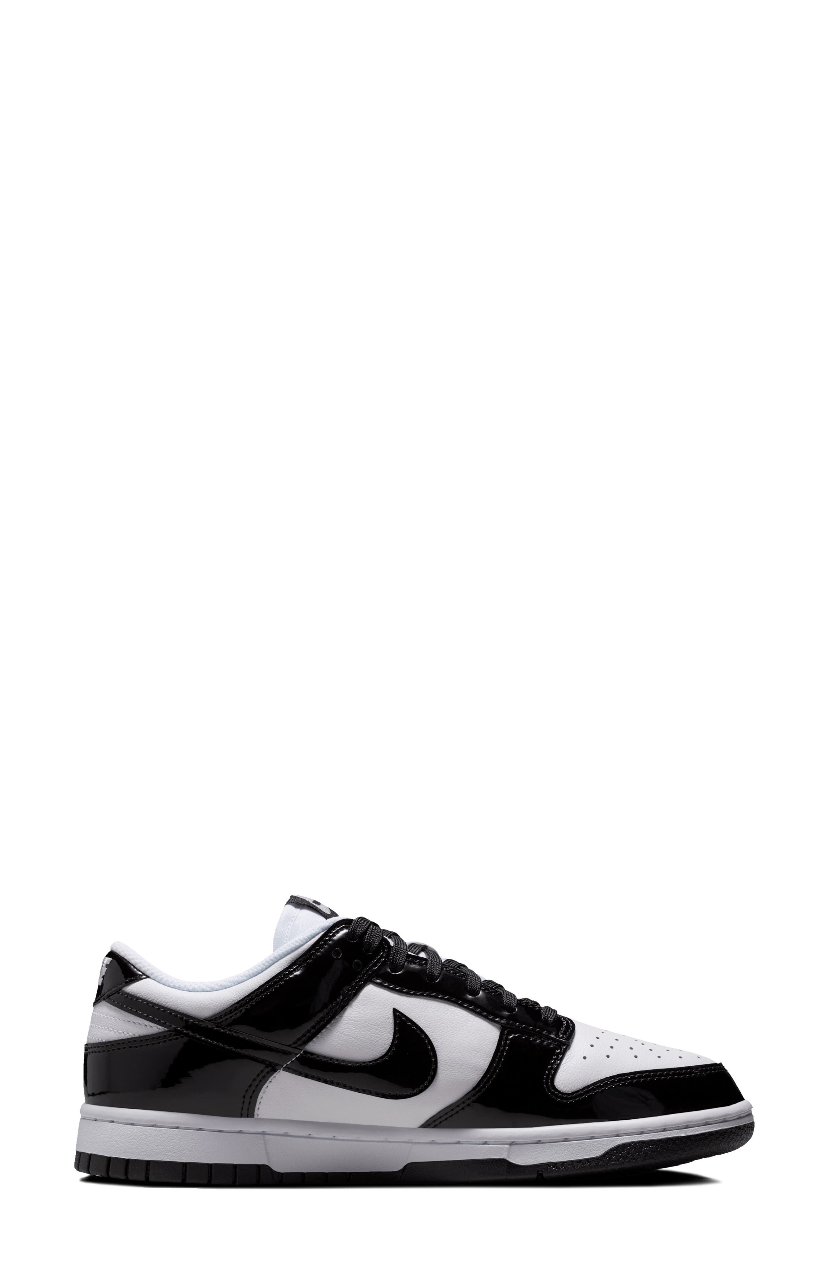 Dunk Low SE Basketball Sneaker, Alternate, color, WHITE/ WHITE/ SILVER/ BLACK