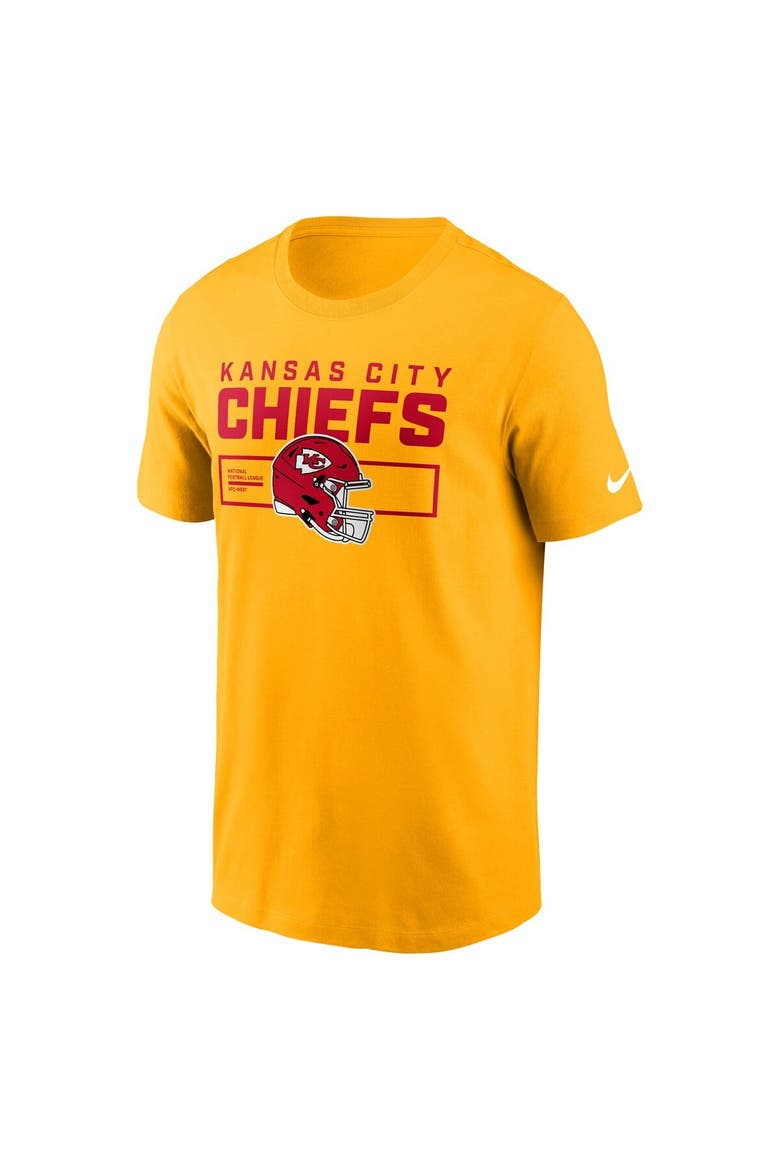 Men's Nike Gold Kansas City Chiefs Primetime Helmet Essential T-Shirt, Alternate, color, Gold