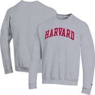 Champion Men's Champion  Heather Gray Harvard Crimson Basic Arch Fleece Pullover Sweatshirt