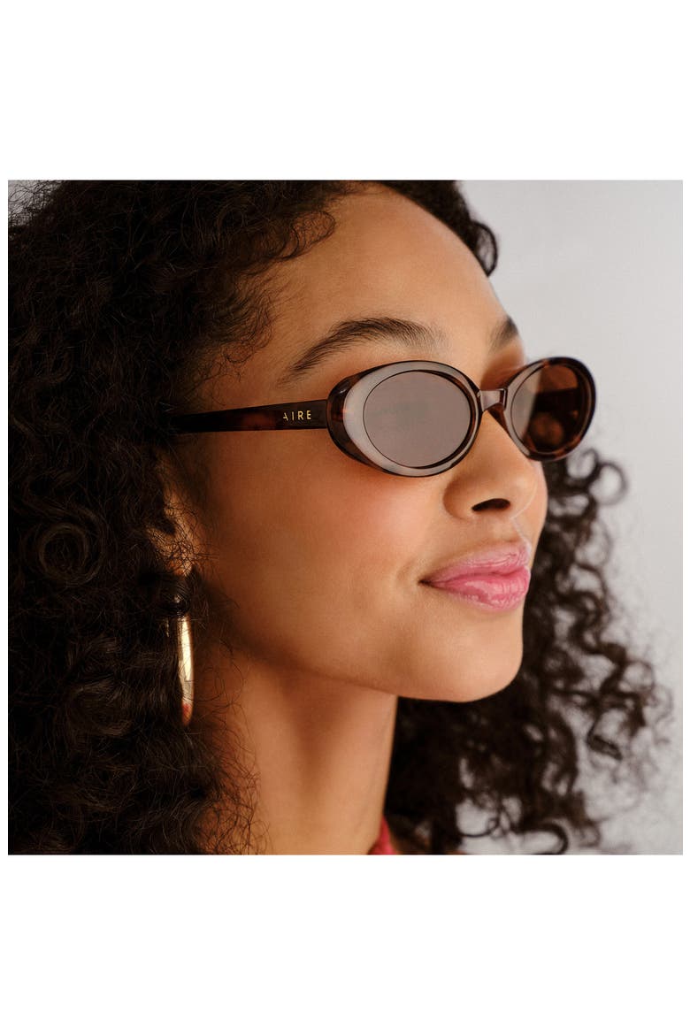 Fornax 53mm Oval Sunglasses, Alternate, color, DARK TORT