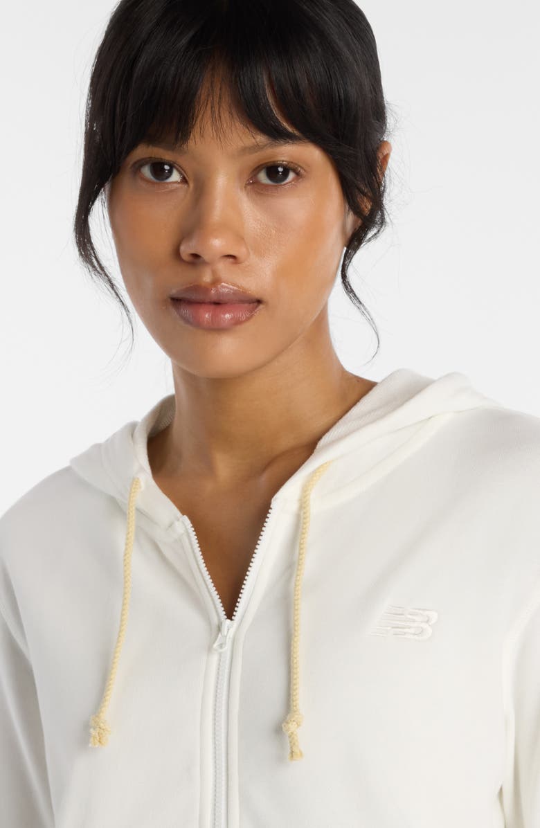 New Balance Coastal Fleece Full Zip Hoodie, Alternate, color, White