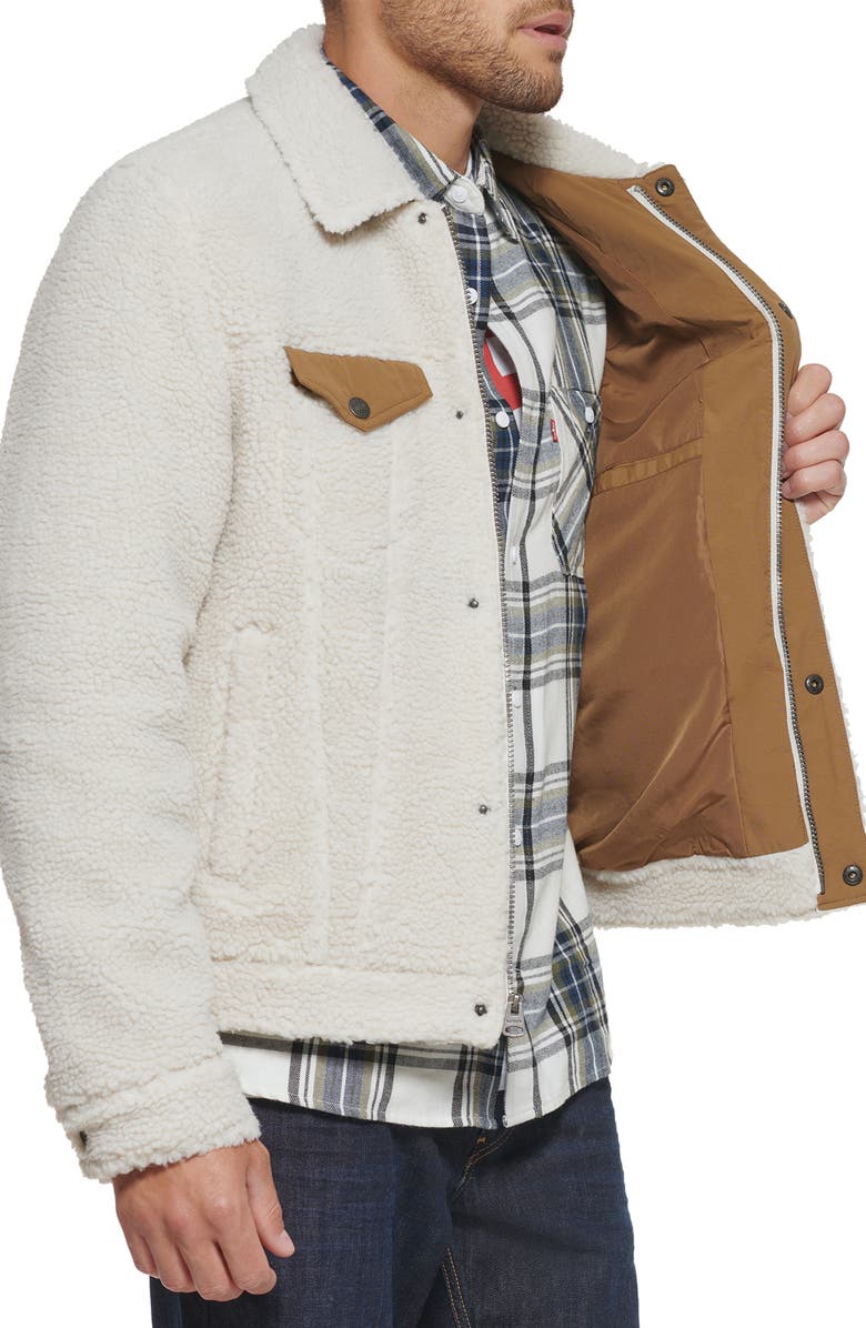 Levi's<sup>®</sup> High Pile Fleece Trucker Jacket, Alternate, color, 
