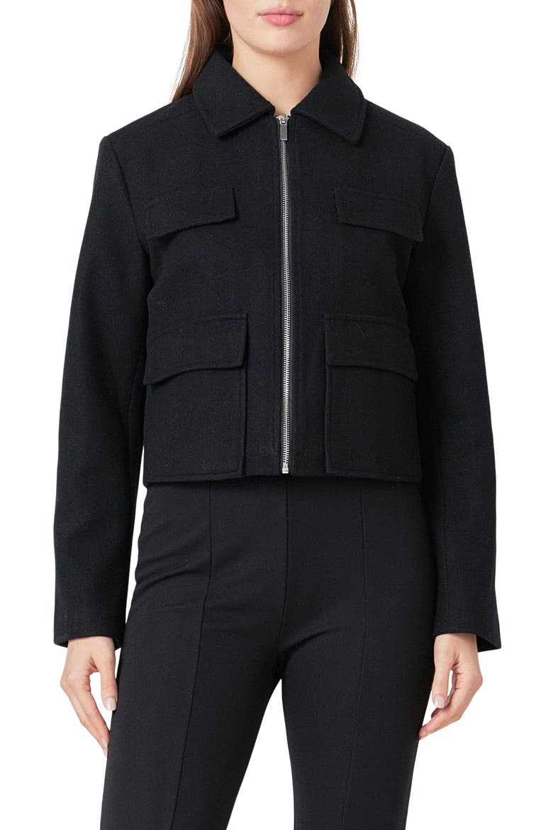 Zip Jacket, Main, color, BLACK
