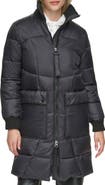 Andrew Marc Ribbed Collar Long Puffer Jacket