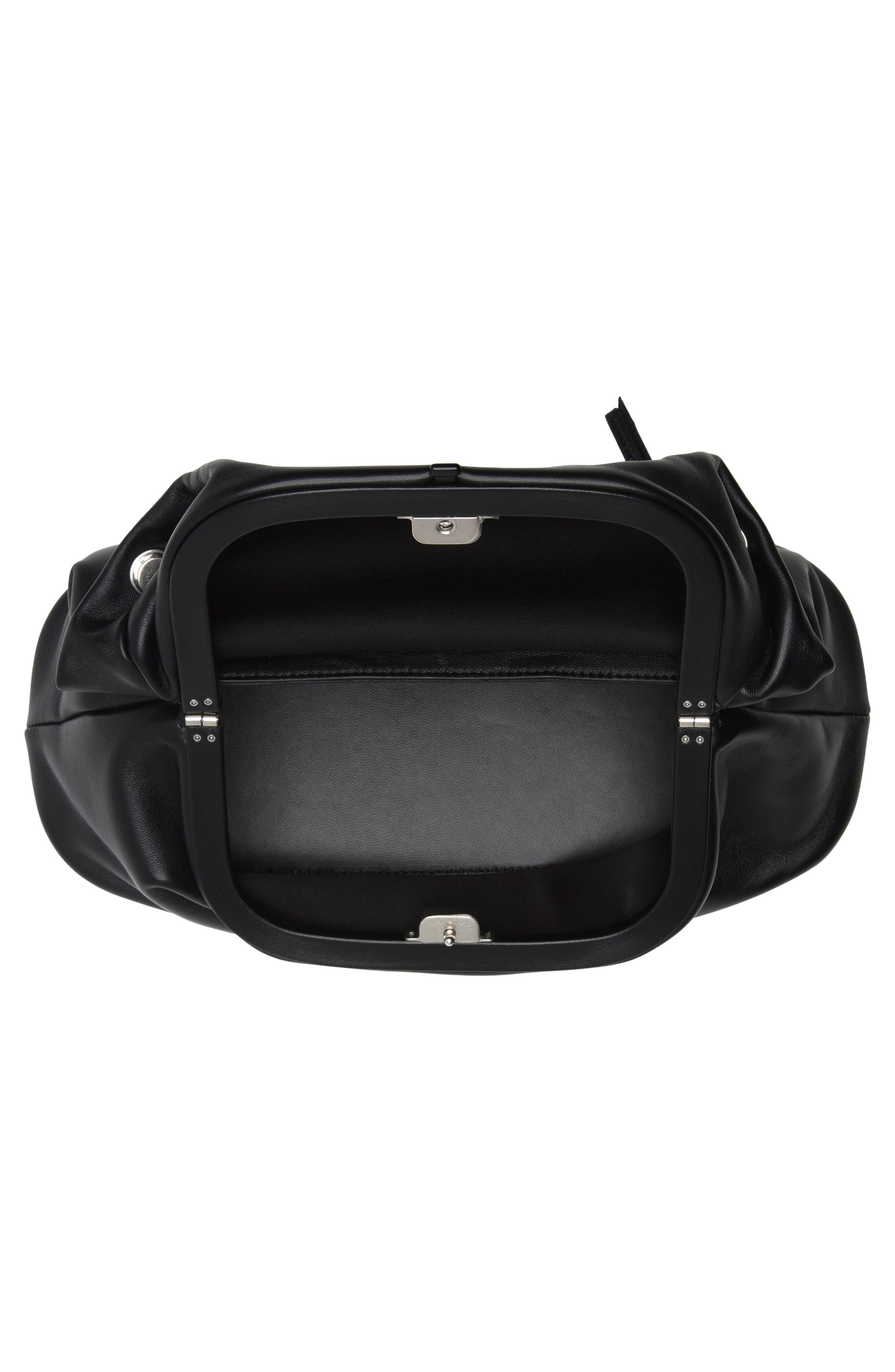 Link Small Leather Shoulder Bag, Alternate, color, BLACK