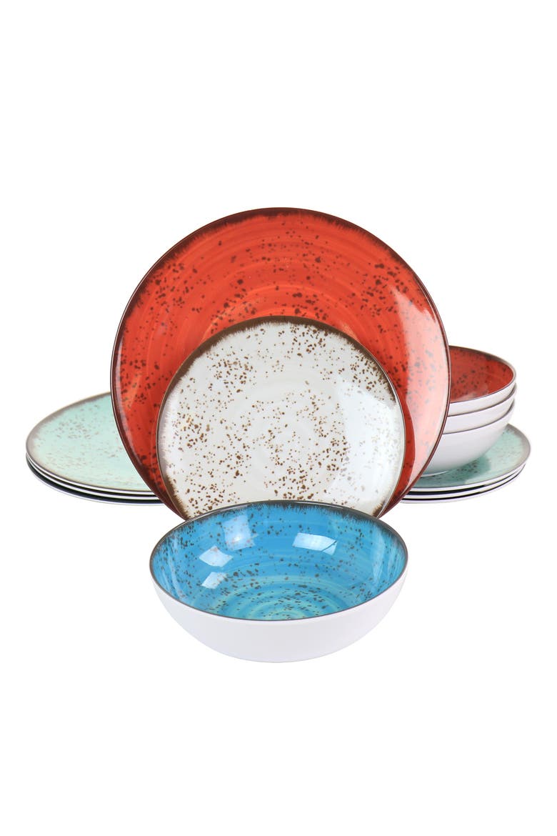 Pryce 12 Piece Melamine Dinnerware Set, Main, color, White