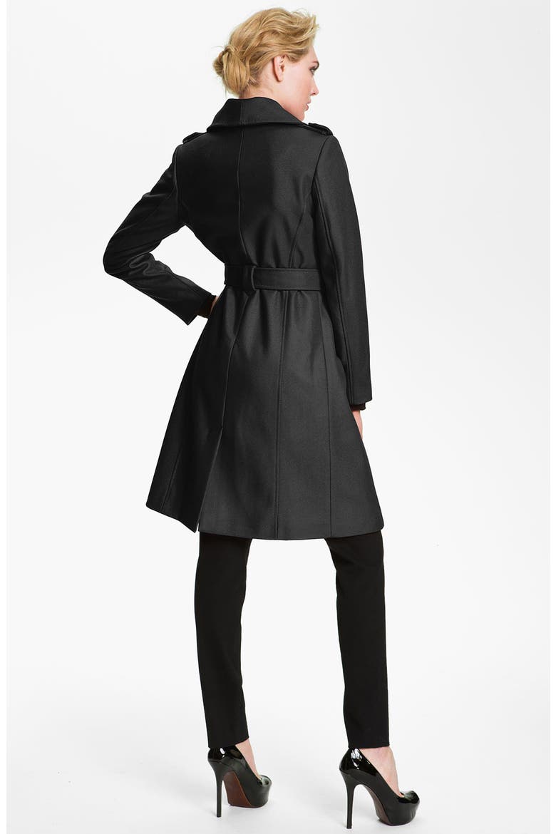 Long Wrap Coat, Alternate, color, BLACK
