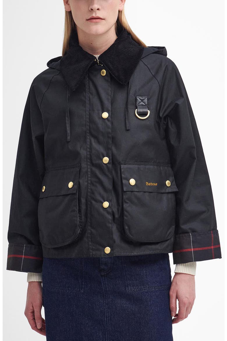Reighton Waxed Cotton Jacket, Main, color, BLACK/CLASSIC