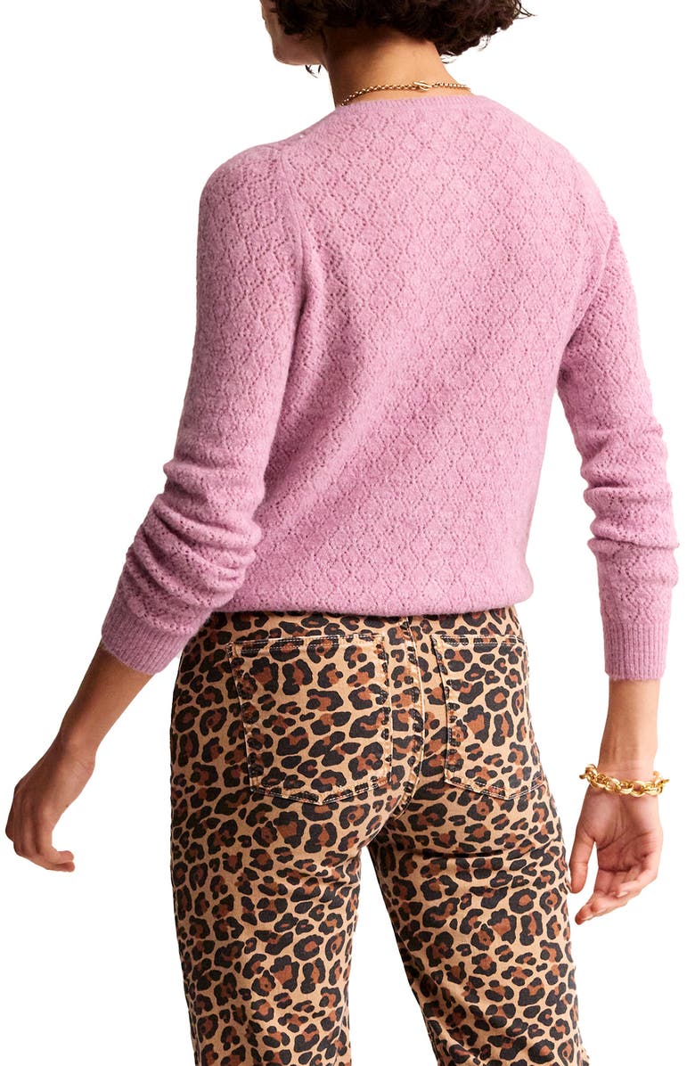 Boden Pointelle Knit Cardigan, Alternate, color, 